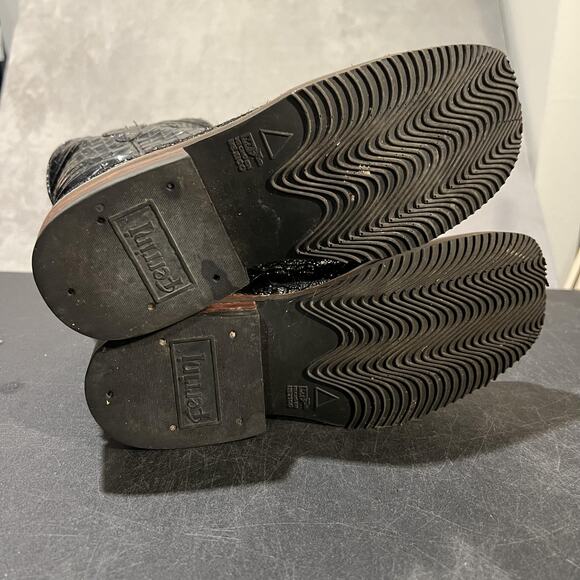 Ferrini Boots Womens Size 8 Western Cowgirl Exotic Leather Silver Floral Lace - Picture 4 of 12